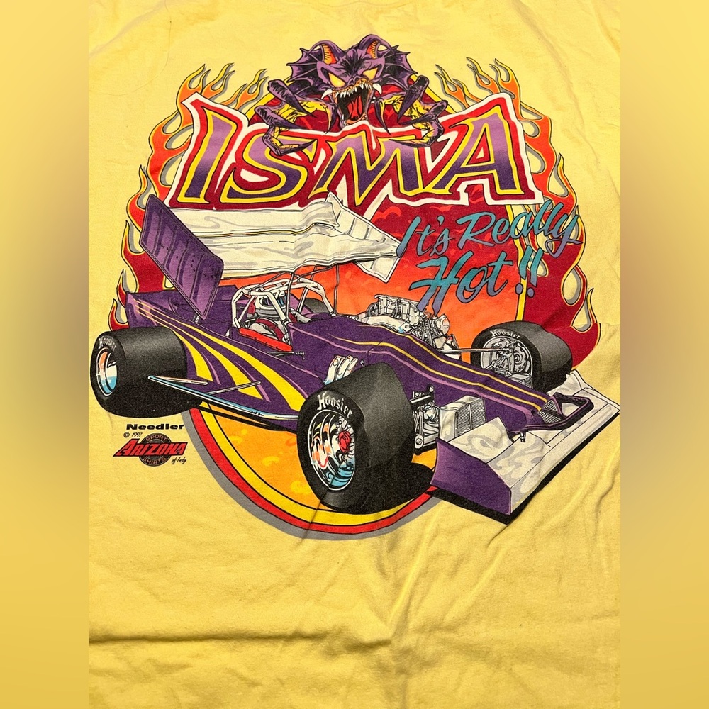 Hanes Yellow Graphic Tee with Surf Design